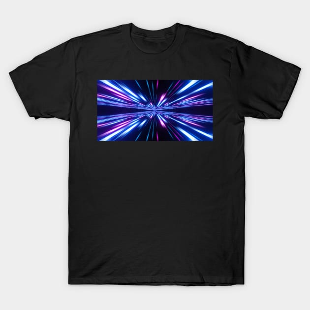 High speed, pink blue lines T-Shirt by 3DVictory